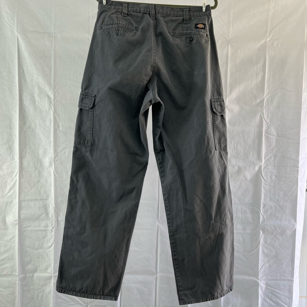MENS DICKIES 32x34 Rinsed Charcoal Gray Loose fit Cargo Pants